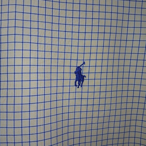 RALPH LAUREN CUSTOM FIT, LONG SLEEVE, BLUE LABEL BLAKE PLAID SHIRT, SIZE 17 1\2 - Picture 3 of 4